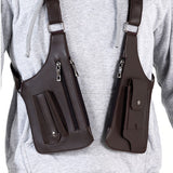 Brown Urban Tactical Anti-Theft Shoulder Holster Bag - Secure Multi-Pocket Chest Rig for Men