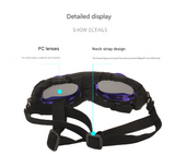 Blue Frame Black Film Retro Pet Goggles - UV Protection Sunglasses for Small Medium Dogs & Cats, Windproof Shatterproof Eye Protection