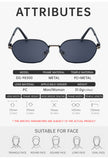 Blue Lenses Chic Oval Sunglasses for Women - UV400 Protection Lightweight Metal Frame, Comfortable Design