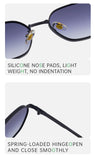 Blue Gradient Lenses Chic Oval Sunglasses for Women - UV400 Protection Lightweight Metal Frame, Comfortable Design