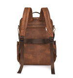 Coffee Women's Vintage PU Leather Anti-Theft Backpack - Convertible Shoulder Bag & Laptop Rucksack for Travel & Daily Use
