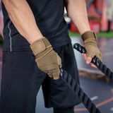 Size XL Black Heavy Duty Workout Gloves with Wrist Support - Anti-Slip Gel Padded Gym Gloves for Weightlifting, Training & Fitness