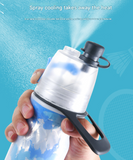 Cyan 500ML Insulated Sports Water Bottle with Cooling Mist - Triple-Layer Design Keeps Drinks Cold for Hours - Portable PE Misting Bottle