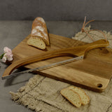 2 Pcs Khaki Artisan Wooden Bread Bow Knife - Serrated Stainless Steel Slicer for Effortless Crumb-Free Cutting