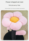 Red and Black Adorable Flower Cat Tree - Plush Perch, Sisal Scratching Post & Spring Ball Toy