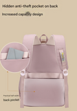 Light Purple Large Capacity Waterproof Student Backpack - Fits 15-Inch Laptop, Multi-Pocket Travel Daypack