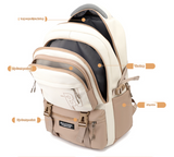 Black Large Capacity Student Backpack - Durable Oxford Cloth School Bag with Laptop Compartment & Multiple Pockets