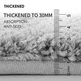 White Ultra Absorbent Plush Bath Mat - Non-Slip Bathroom Rug with Innovative Foot Drying Pocket