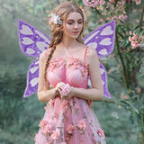 Purple Sparkling Fairy Wings - Lightweight Glitter Butterfly Costume Accessory for Kids & Adults
