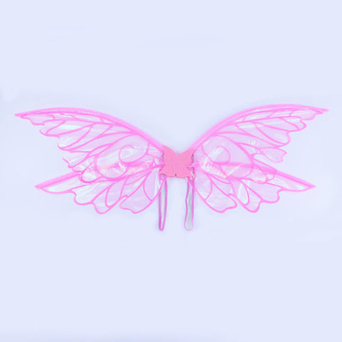 Pink Enchanting Iridescent Fairy Wings - Sparkle Butterfly Elf Wings for Costume Parties, Cosplay & Dress-Up Fun