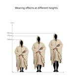 Khaki Cozy 4-in-1 Wearable Fleece Poncho Sleeping Bag - Multifunctional Camping Blanket with Detachable Hood