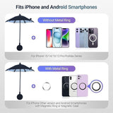 Yellow Magnetic Phone Umbrella Sun Shade - Clear Outdoor Screen Visor, Anti-Glare Mini Parasol for iPhone
