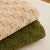 200*230CM Dark Green Ultra-Soft Waffle Textured Plush Fleece Blanket - Large Cozy All-Season Throw for Bed & Sofa