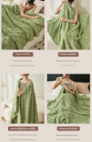 200*230CM Dark Green Ultra-Soft Waffle Textured Plush Fleece Blanket - Large Cozy All-Season Throw for Bed & Sofa