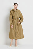 Size M Brown Women's Chic Lightweight Waterproof Raincoat - Long Hooded Packable Rain Jacket with Pouch