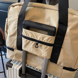 Black Large Capacity Travel Bag with Wet/Dry Separation - Canvas + Polyester, Lightweight Handbag for Short Trips and Fitness, Fits on Luggage