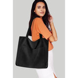 White Stylish Corduroy Canvas Tote Bag - Fashionable and Retro Shoulder Bag