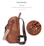 Pink Chic Women's PU Leather Convertible Backpack - Anti-Theft Design, Multi-Pocket Shoulder Bag with Tassel