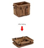 Green Heavy Duty Foldable Outdoor Camping Storage Box - Oxford Cloth Collapsible Gear Organizer Tote with Pockets