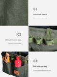 Black Heavy Duty Foldable Outdoor Camping Storage Box - Oxford Cloth Collapsible Gear Organizer Tote with Pockets