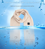 Khaki USB Electric Heated Scarf - 3-Level Heat Setting Winter Neck Warmer