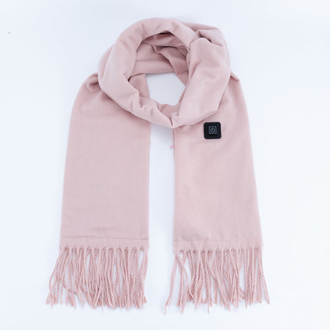 Pink USB Electric Heated Scarf - 3-Level Heat Setting Winter Neck Warmer