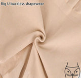 2 Pcs Size M Skin Color Seamless Backless Bodysuit Shapewear - Deep U-Plunge Tummy Control Thong Shaper