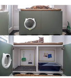 Black 4-Way Locking Cat Flap Door - Pet Entry Portal for Interior Doors, Walls & Cabinets