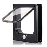 Size L Black 4-Way Locking Pet Flap Door for Cats and Small Dogs - Weatherproof Magnetic Cat Door