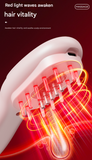 Black Rechargeable Electric Scalp Massager with Red & Blue Light Therapy - Hair Oil & Serum Applicator Comb(Not containing essential oils)