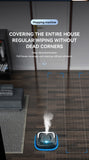 White Smart Robotic Floor Mop with Humidifier Spray - Ultra-Slim Automatic Wet & Dry Floor Cleaner