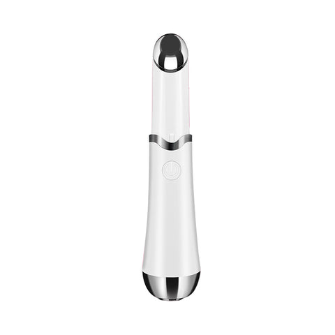 White Sonic Eye & Lip Massager with Red & Blue Light Therapy - Heated Vibrating Wand for Puffiness and Wrinkles