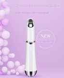 Pink Sonic Eye & Lip Massager with Red & Blue Light Therapy - Heated Vibrating Wand for Puffiness and Wrinkles