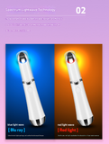 Pink Sonic Eye & Lip Massager with Red & Blue Light Therapy - Heated Vibrating Wand for Puffiness and Wrinkles