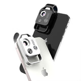 White Portable 200X Clip-On Microscope Lens for Smartphone - HD Pocket Magnifier with CPL Filter and LED Light(excluding mobile phones)