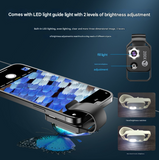 White Portable 200X Clip-On Microscope Lens for Smartphone - HD Pocket Magnifier with CPL Filter and LED Light(excluding mobile phones)
