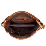 Brown Womens Soft PU Leather Hobo Bag - Large Casual Tote Handbag with Adjustable Crossbody Strap