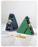 Dark Blue Transforming Silicone Pencil Case - Stand-Up Pen Holder & Stationery Organizer