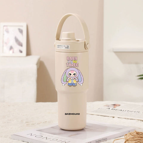 Beige - Baby 3 30oz Ceramic-Lined Insulated Tumbler with Handle, 735ml Stainless Steel Travel Mug