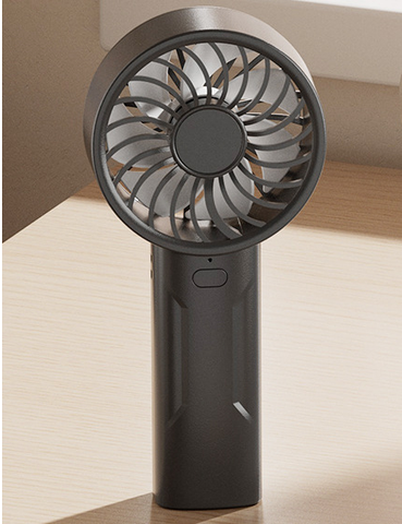 Black Mini Portable USB Rechargeable Fan - Quiet Cooling for Desk or Travel