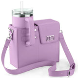 Purple Portable Insulated Water Bottle Carrier Bag with Adjustable Shoulder Strap - Crossbody Drink Holder for Outdoor Activities