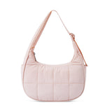 light-root Colour Trendy Nylon Puffer Shoulder Bag for Women - Lightweight Large Capacity Underarm Tote