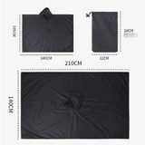 Black 3-in-1 Waterproof Rain Poncho - Lightweight Hooded Raincoat, Ground Tarp & Emergency Shelter for Hiking, Camping, and Outdoor Survival
