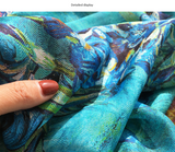Carnations Elegant Artistry Shawl - Large 130cm Square Scarf with Oil Painting Print & Hand-Rolled Hem