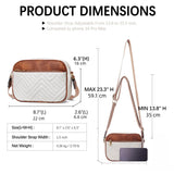 Tessellated Black Chic Quilted Crossbody Bag - Vintage PU Leather Shoulder Purse with Adjustable Strap