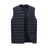 XL Navy Blue Men's Lightweight Quilted Puffer Vest - Ideal Sleeveless Jacket for Winter Layering