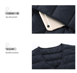 XXXXL Navy Blue Men's Lightweight Quilted Puffer Vest - Ideal Sleeveless Jacket for Winter Layering