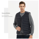 XL Black Men's Lightweight Quilted Puffer Vest - Ideal Sleeveless Jacket for Winter Layering