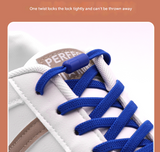 Navy Blue No-Tie Elastic Shoelaces with Quick Lock System - Flat Tieless Laces for Kids and Adults