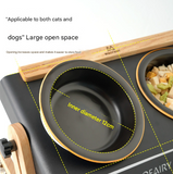 Adjustable Raised Pet Feeder - Modern Wood & Metal Stand with Dual Bowls for Cats & Dogs